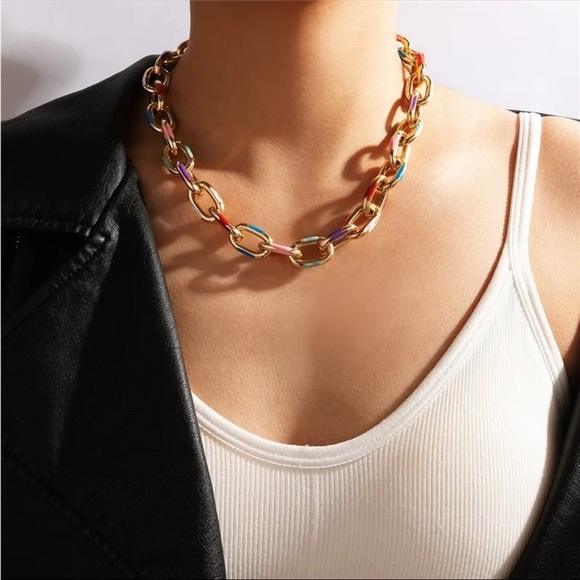 European 2023 In style Candy Color Dripping choker Necklace Enamel Drip - Picture 16 of 16